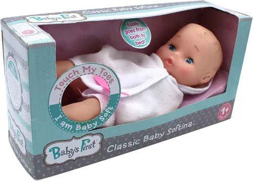 Vista 9 de Muñeca de baño Baby's First de 9 pulgadas Skin-So-Soft para bebé, manta de baño rosa