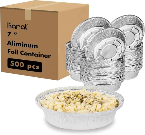 Vista 4 de Karat AF-KDL07 7" OPS Tapas domo para contenedores de aluminio (caja de 500)