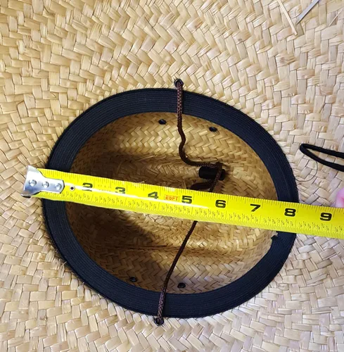 Vista 4 de Sombrero rígido de tejido doble con visor. Grande, de ala ancha, de paja