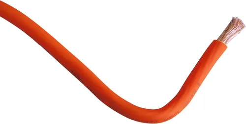 Vista 5 de Cable de alimentación RD True calibre 4 AWG CCA de 25 pies naranja y cable de batería de tacto suave de tierra negra de 25 pies, sistema estéreo