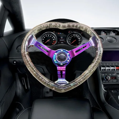 Vista 2 de Volante de Carreras de Acrílico Universal con Diseño en Forma de Corazón Volante Apto para la Mayoría de Vehículos, Coches de Carreras, RZR, Club