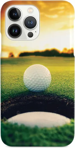 Vista 9 de Inspired Cases - Funda con textura 3D para iPhone Xs Max - Funda protectora de goma para iPhone Xs Max de Apple - Pelota de golf Sunset
