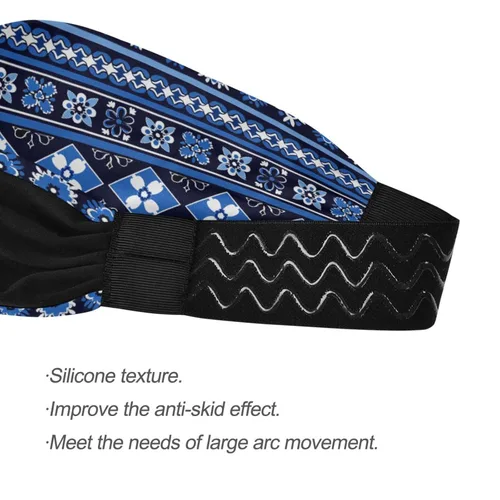 Vista 3 de Diademas de ejercicio de enfriamiento azul eléctrico con bordes para mujer, bandas elásticas sudorosas para gimnasio, gimnasio, bandas elásticas