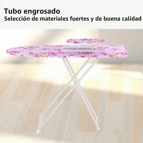 Vista 5 de cdar Tabla de planchar plegable mejorada 2024, buena altura de carga ajustable, tabla de planchar de madera y hierro, borde liso, tabla de planchar