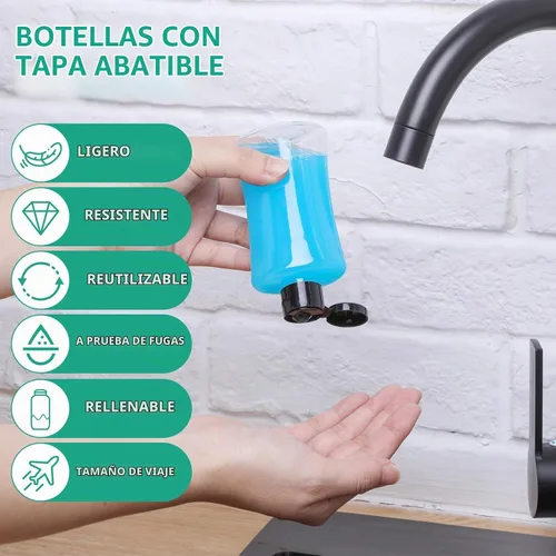 Vista 4 de Domensi - 36 botellas de viaje de 3.4 onzas con tapa abatible, loción