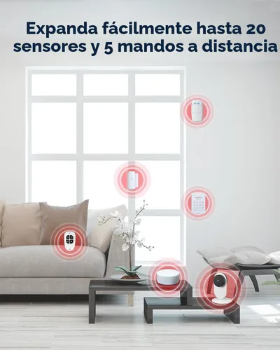 Vista 6 de Sistema de alarma WiFi para puerta, sistema de seguridad inteligente para el hogar, con alerta de aplicación de teléfono, kit de 8 piezas
