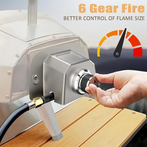 Vista 3 de Utheer Accesorio para quemador de gas para hornos de pizza Karu 12 / 12G / Karu 2 y Fyra 12, quemador de propano sin montaje con encendido