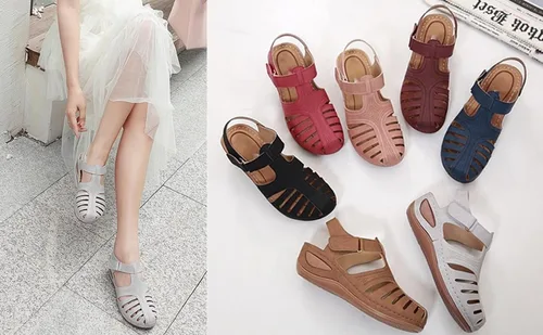 Vista 7 de Touchmosees Sandalias de cuña Bohemia Sandalias de gladiador con correa al tobillo para mujer, sandalias deportivas de verano al aire libre