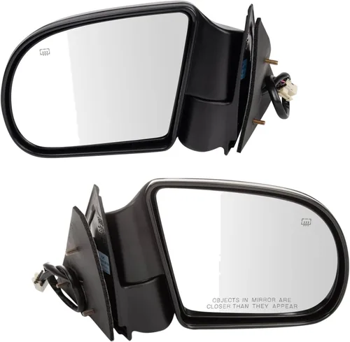 Vista 246 de TRQ Conjunto de 2 piezas de espejo lateral para conductor y pasajero, ajuste eléctrico, sin calefacción, sin memoria, color negro, compatible