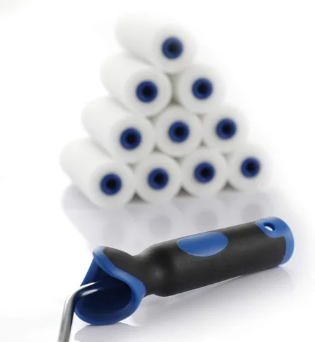 Vista 4 de KUPOO - Rodillo de pintura de espuma de 4 pulgadas de alta densidad para kit de rodillos pequeños, 11 unidades 4" foam roller refills with foam ends