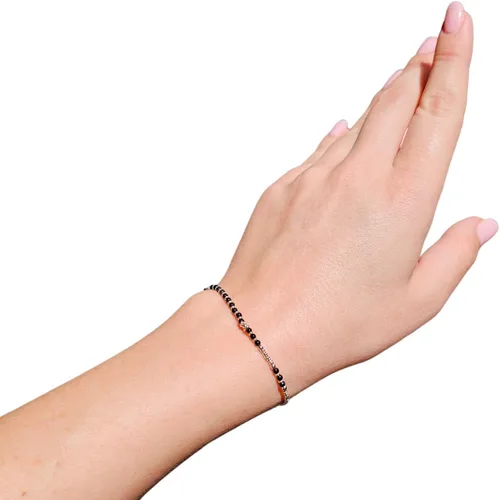 Vista 4 de Pulsera energética hecha a mano con cuentas de plata de ley 925 con piedras preciosas - Empoderando la joyería de las mujeres