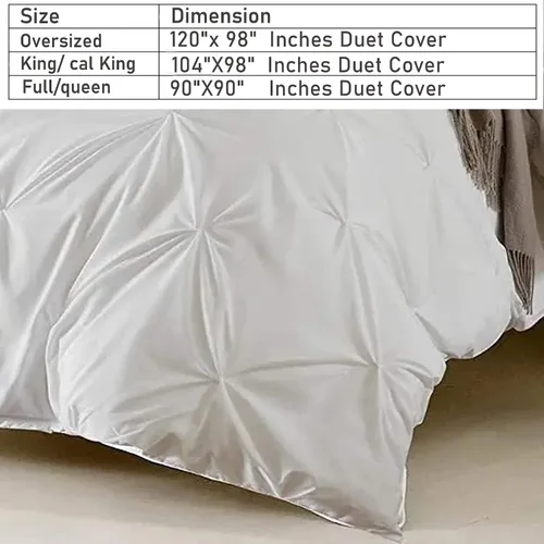 Vista 5 de Funda de edredón blanca tamaño Queen Full, plisada con pinzas, de 800 hilos por pulgada, 100% algodón egipcio de fibra larga, funda de edredón suave