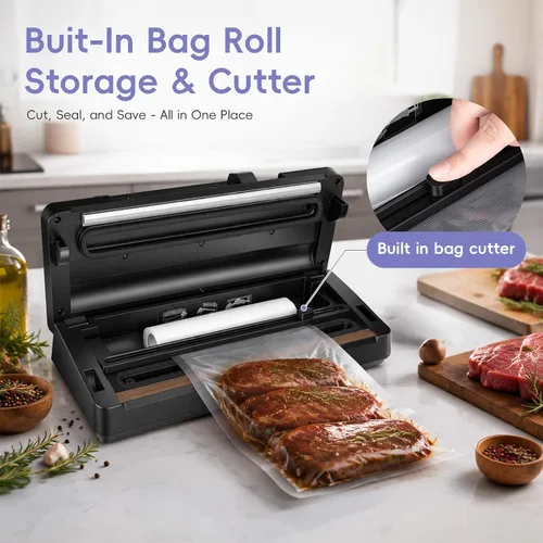 Vista 3 de Vacuum Sealer Machine, 9-in-1 Automatic Food Sealer with Built-in Cutter