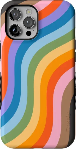 Vista 31 de Casely Funda para iPhone 12 Pro Max Always Vibing Retro Diseño protector audaz Diseño compatible con MagSafe