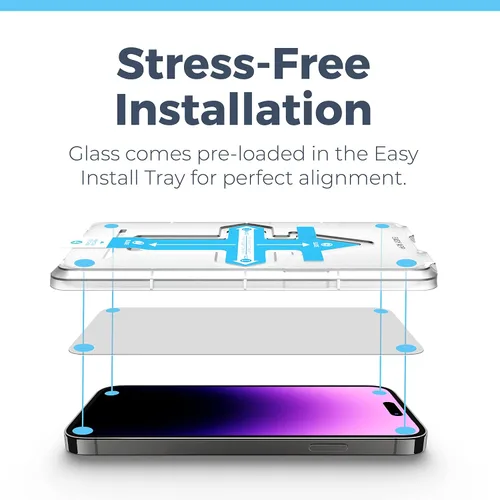 Vista 2 de Power Theory Protector de pantalla para iPhone 14 Pro Max, pantalla de vidrio templado de alta calidad para una máxima protección en tu iPhone 14