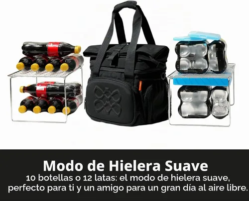 Vista 9 de Lonchera aislada de doble compartimento, con 2 compartimentos a prueba de fugas y tapa enrollable, lonchera de 13L para el trabajo (Negro)