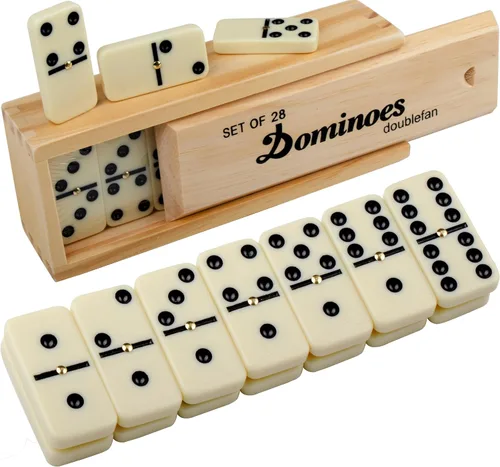 Vista 7 de Conjunto de dominós para adultos, juego de dominós jumbo doble 6, juego de mesa clásico para adultos y personas mayores, dominó doble seis
