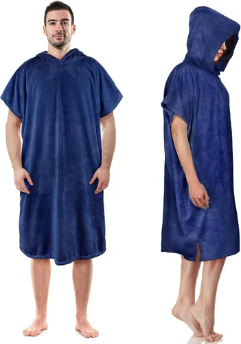 Vista 9 de Tirrinia Toalla cambiadora de poncho de surf con capucha, traje de neopreno de microfibra de secado rápido para surf, playa, natación, piscina