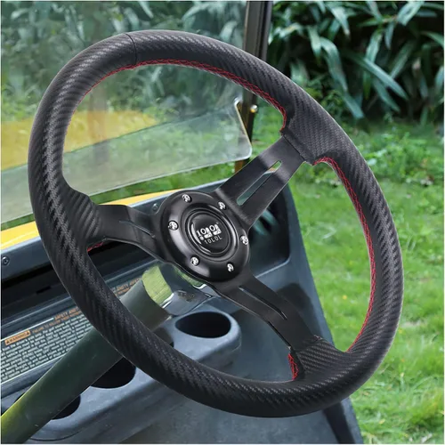 Vista 2 de 10L0L Volante de carrito de golf, diseño universal para Yamaha, EZGO RXV y TXT, Club Car DS, Club Car Precedent Tempo, la mayoría de los carritos