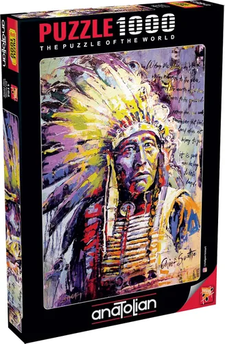 Vista 2 de Anatolian Puzzle - Chief Seattle, rompecabezas de 1000 piezas, #1104