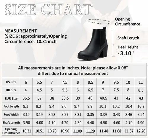 Vista 3 de Vepose Botines de moda para mujer, tacón bajo grueso, plataforma Chelsea para mujer