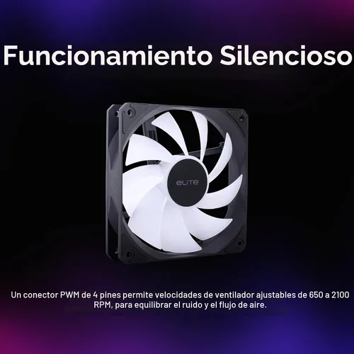 Vista 4 de Cooler Master Elite Liquid 240 AIO Liquid CPU Cooler, ARGB