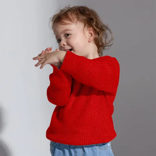 Vista 3 de PATPAT Suéter de punto para bebés y niñas, ropa de manga larga sólida cálida