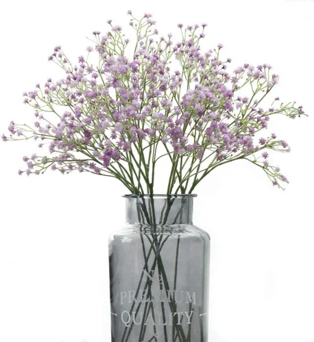 Vista 10 de Paquete de 9 flores artificiales de aliento de bebé, tallos flexibles de 21 pulgadas para ramos de boda, centros de mesa del hogar y decoración al
