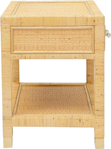 Vista 6 de TOV Furniture Amara - Mesita de noche de ratán natural