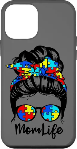 Vista 16 de Mom Life Messy Bun Hair Autism Funny Autism Case for iPhone 17