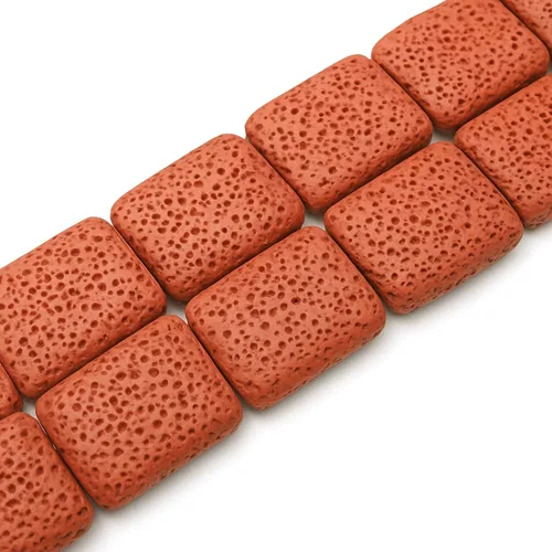Vista 8 de Cuentas de lava Cuentas de forma rectangular Cuentas difusoras de aceites esenciales Joyas difusoras Bronceado
