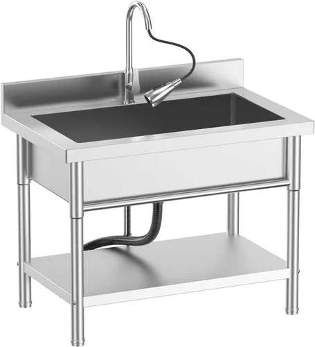 Vista 7 de 39in Large Capacity Stainless Steel Utility Sink with 2-Water Outlet Modes