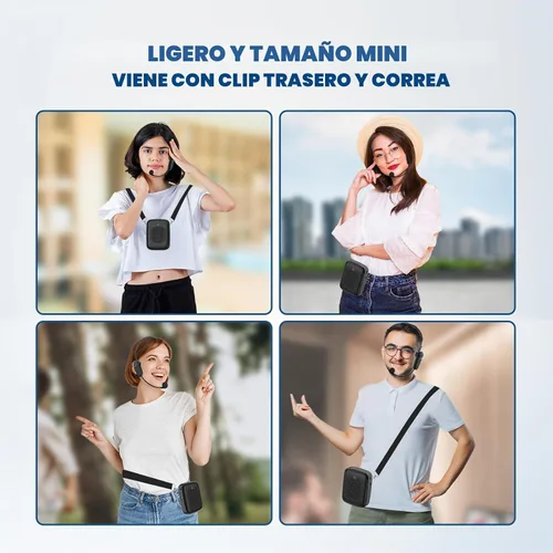 Vista 6 de Amplificador de voz inalámbrico de 15 W con micrófono de auriculares