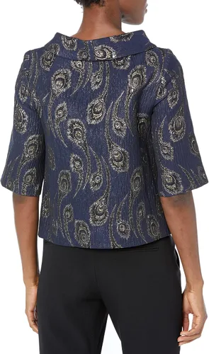 Vista 2 de Trina Turk Top de cuello redondo jacquard para mujer