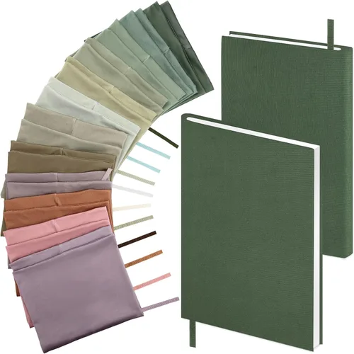 Vista 8 de 12 fundas gigantes para libros, de tela elástica, protector de libros escolares, reutilizable, lavable, protector para la mayoría de libros de texto
