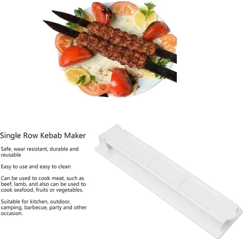 Vista 5 de Kebab Maker, prensa de pinchos de plástico y molde manual de Kabob, forma tu Kebab Kofta como un chef tradicional hecho a mano para asar carne