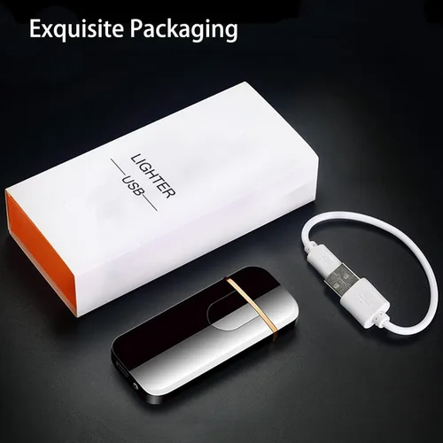 Vista 8 de Encendedor electrónico, encendedor eléctrico inteligente, mini encendedor recargable USB con ignición táctil de doble lado, encendedor sin llama a