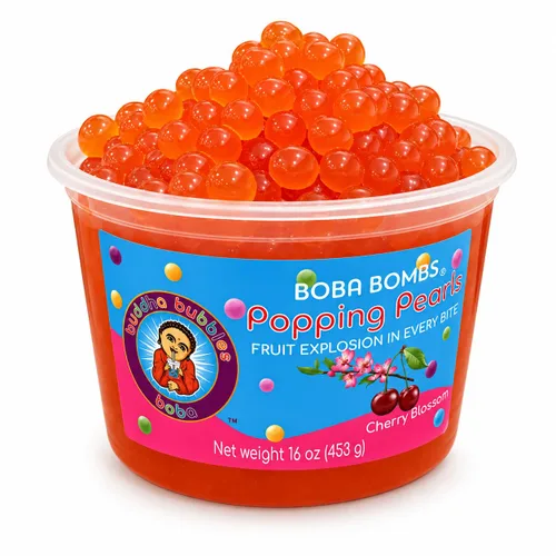 Vista 7 de Buddha Bubbles Boba - Perlas de Boba para reventar/estallar de primera calidad/Bombas de Boba / cobertura de postre (perlas de arándano)