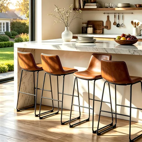 Vista 16 de OLIXIS 26" Counter Height Bar Stools Set of 2 for Kitchen Negro