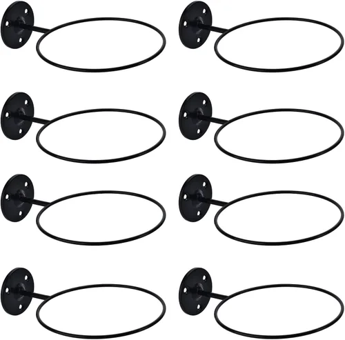 Vista 14 de Soporte de pared para baloncesto, soporte de bola de metal de 7 pulgadas de diámetro, almacenamiento de pelotas para baloncesto, fútbol, voleibol