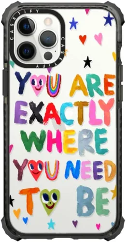 Vista 28 de Funda Ultra Impact de CASETiFY para iPhone 12 Pro Max - Bearly Awake - Negro transparente claro