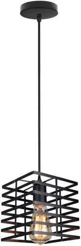 Vista 11 de Vintage Industrial Style Adjustable Hanging Light Fixture for Café, Loft, Conference Room, Hotel - Elegant Metal Cage Design(D1)