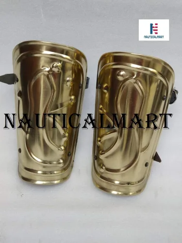 Vista 5 de NAUTICALMART Brazales de armadura griega, abrazaderas con acabado de latón, Latón