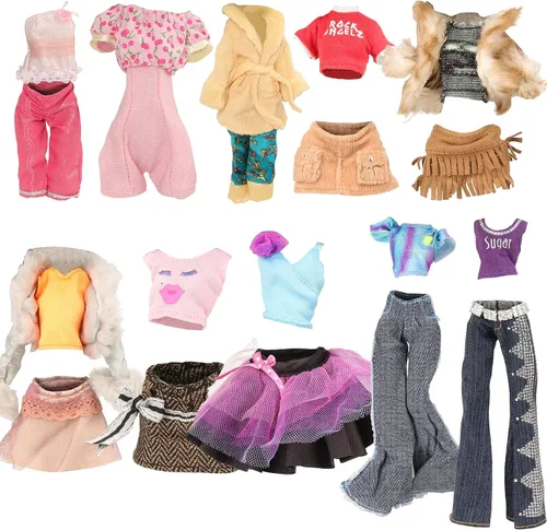 Vista 4 de 10 juegos de ropa de muñeca, tops casuales y pantalones para muñeca Monster Girl de 11 pulgadas