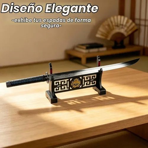 Vista 4 de Soporte acolchado para espada, soporte de terciopelo para proteger la espada, Katana Genji, hoja samurái japonesa Gladius Templar, soporte medieval