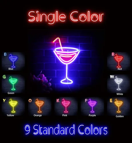 Vista 2 de AdvPro Seco Martini Flex Silicona LED Neon Sign - Azul - st16s32-fnu0207-b