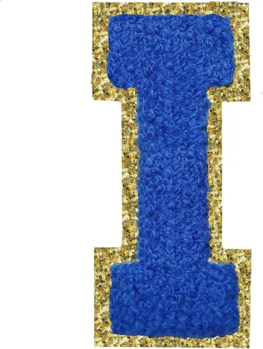 Vista 182 de 3Pcs Letter Patches Varsity Glitters Chenille,SPRT Iron on Blue Letter Patch,Alphabet Cloth Patch for Team Costume Decoration 3.1in Height S