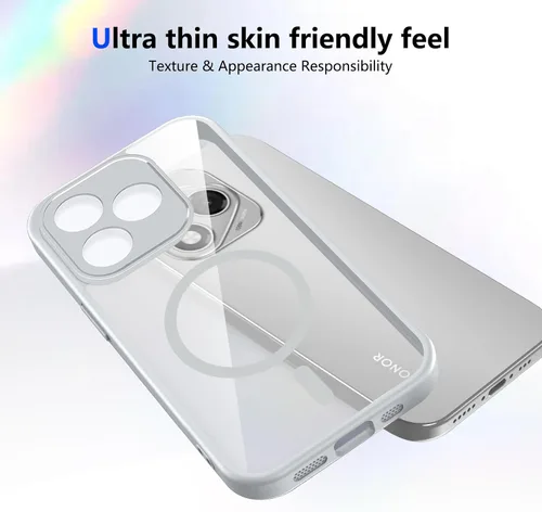 Vista 228 de Funda magnética transparente compatible con Xiaomi 17T, color negro 2 en 1 PC + TPU cubierta de teléfono a prueba de golpes, carcasa protectora