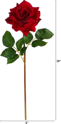 Vista 2 de Nearly Natural Flor artificial rosa de 20 pulgadas (juego de 6)