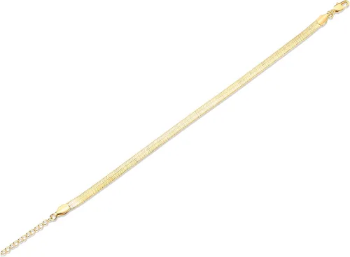 Vista 3 de PAVOI Tobilleras planas de oro chapado en oro de 14 quilates para mujer